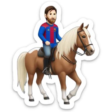 messi on a horse sticker