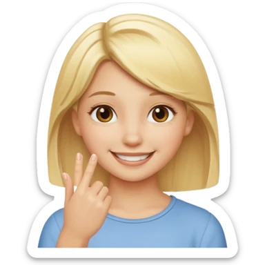 fingermouthing el gesto que es tan viral ahora en tik tok que le haga una chica rubia sticker