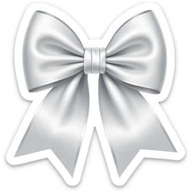 White ribbon bow  sticker