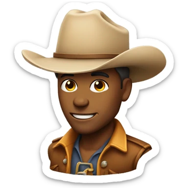 smirking cowboy sticker