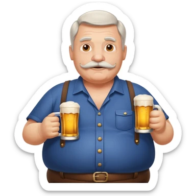 Old white male with a mustache and beer belly  sticker