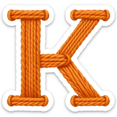 The letters KAL written out from a thread of yarn  sticker