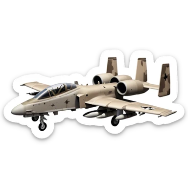 Warthog Jet (A-10 Thunderbolt II) - Fairchild Republic (Model Year: 2022) (Iconic colour: Desert camo) sticker