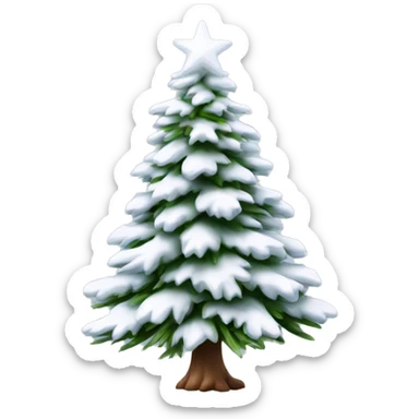  actual white fir christmas tree isolated.  sticker