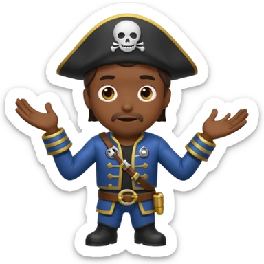animated emoji for a player called prophet of doom I Dont Know shruging emote needs to be white male space pirate themed and dark sticker