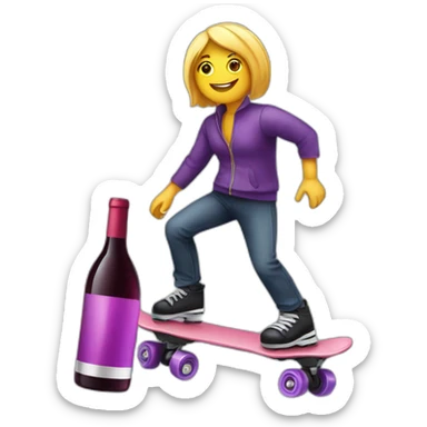 Wine with roller skater sticker
