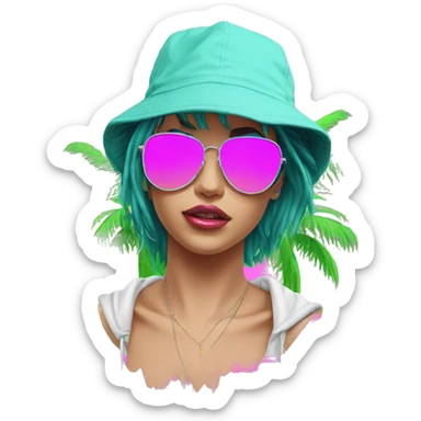 Vaporwave person hoodie dancing hip hop bucket hat tropical Skater fashion aesthetic baggy clothes graphic t shirt 420 sticker