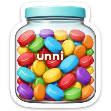 Candyshop with name: U N I Q sticker