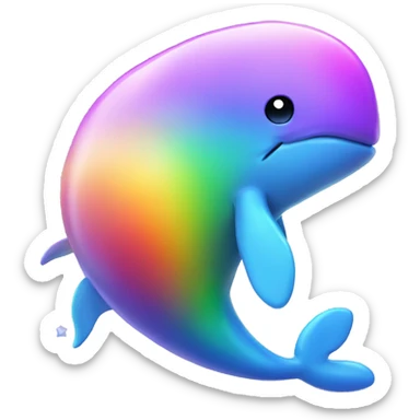Rainbow adopt me whale with spiral shell dazzled  sticker