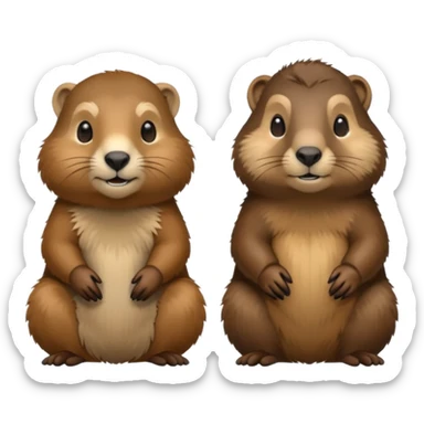 Une marmotte femelle et un marmotte mal qui sont amoureux  sticker