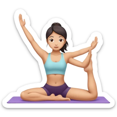 asian girl doing yoga sticker
