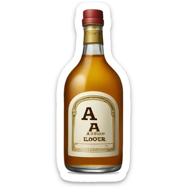 A bottle of liquor  sticker