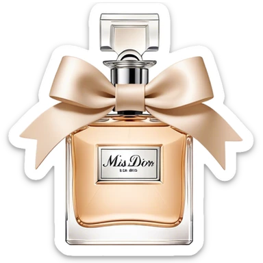 Classic miss dior eau de parfum, bow bottle, low, beige sticker