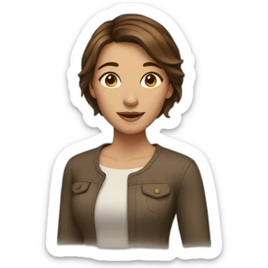 woman with mid-length brown hair sticker