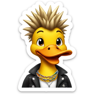 Duck with punk styl  sticker