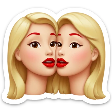 Red lipstick Lips in the moment of kiss sticker