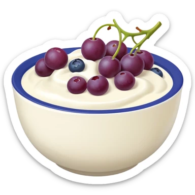 yoghurt bowl with grapes and blueberries sticker