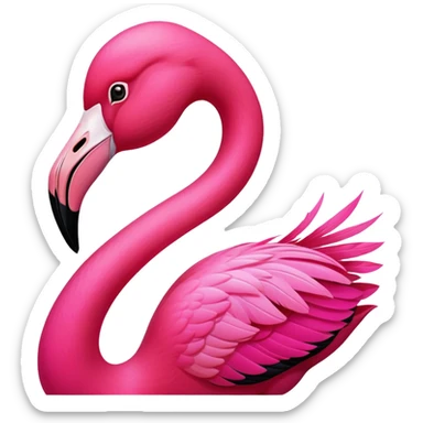 Black flamingo with hot pink touches sticker