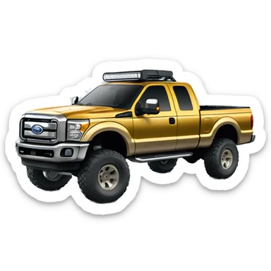 Gold off-road lifted ford f250 sticker
