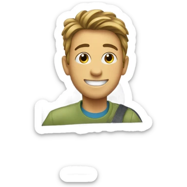 smiling boy in car interior sticker