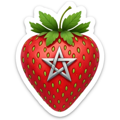 Strawberry with pentacle  sticker