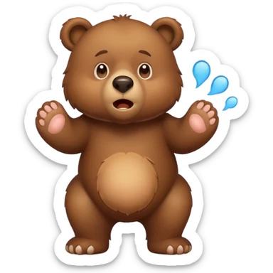 Brown bear farting sticker