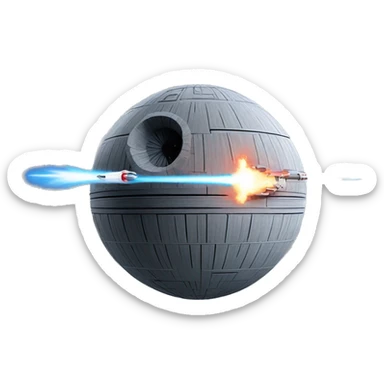 death star firing laser sticker