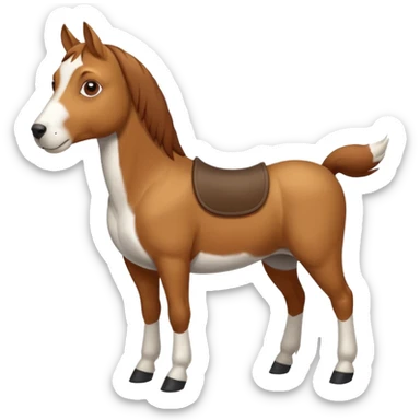 crossbreed of a beagle dog and a horse sticker