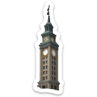 philadelphia city clock tower sticker