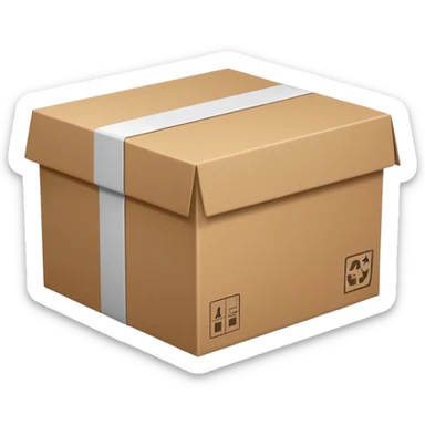 Minimal line-art icon of a shipping box, simple modern style, clean outlines, slightly 3D, no background, transparent, represents “reselling / e-commerce / flipping items” sticker