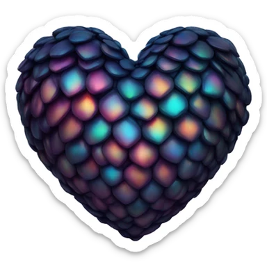 dark warm iridescent SCALE heart sticker