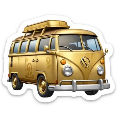 Tarnished Hot wheels 1971 C-3po Volkswagen caravan with rear spoiler  sticker