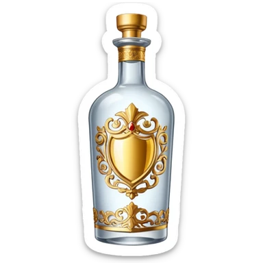 a golden bottle of vodka sticker