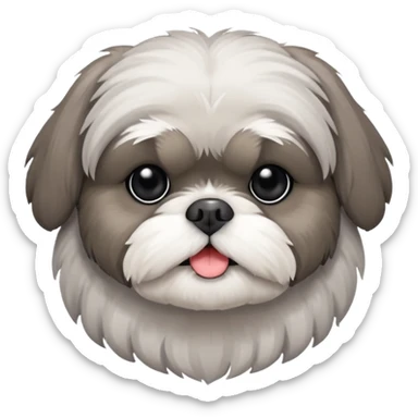 A gray shih tzu dog sticker