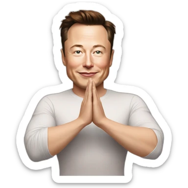 Elon Musk is namaste 🙏 pose sticker