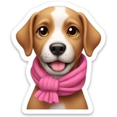 Cute dog with pink scarf sticker