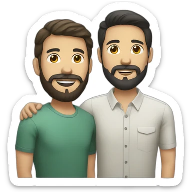 colombian with a beard and vietnamese gay couple sticker