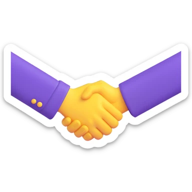 purple team cyber security emoji with a stylized hacker and defender handshake, purple theme in modern emoji style sticker