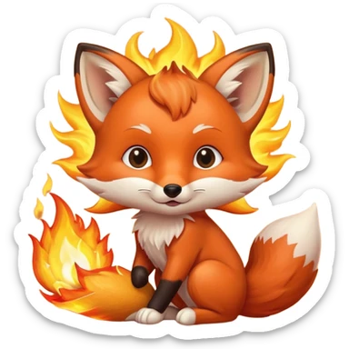 Baby fox holding a burning sun ☀️🦊 sticker