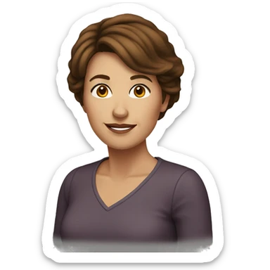 35 years old mom with mid-short brown hair sticker