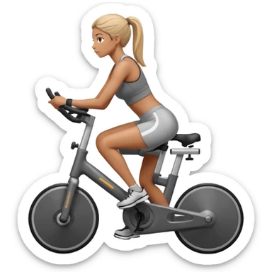 Bicycles Ergonomic bicycle of gym: seated woman  sticker