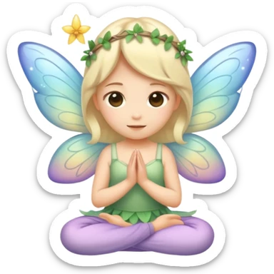 Make a me a cute peaceful emoji with neutral oh my God colors, asthetic, that has fairy magical vibes  sticker