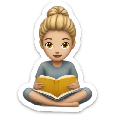 Girl reading sticker