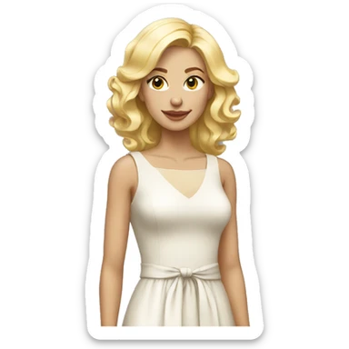 blonde woman cury dress sticker