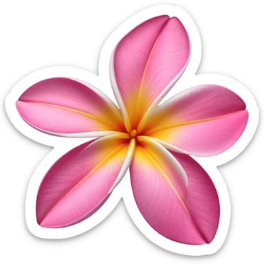 Frangipani Pink flower emoji sticker