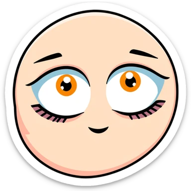 cartoon eye with expressive eyelid and pupil sticker