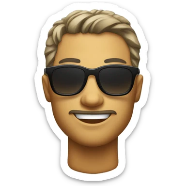 Torso hombre cabello negro de lado con gafas de sol pulgar arriba sticker