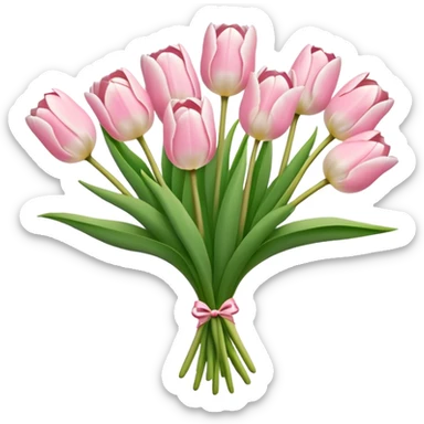 pinkish White tulip bouquet  sticker