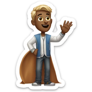 A guy waving Goodmorning while blowing kiss sticker