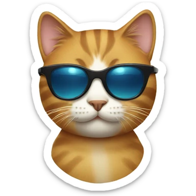 Cat with sunglasses sticker